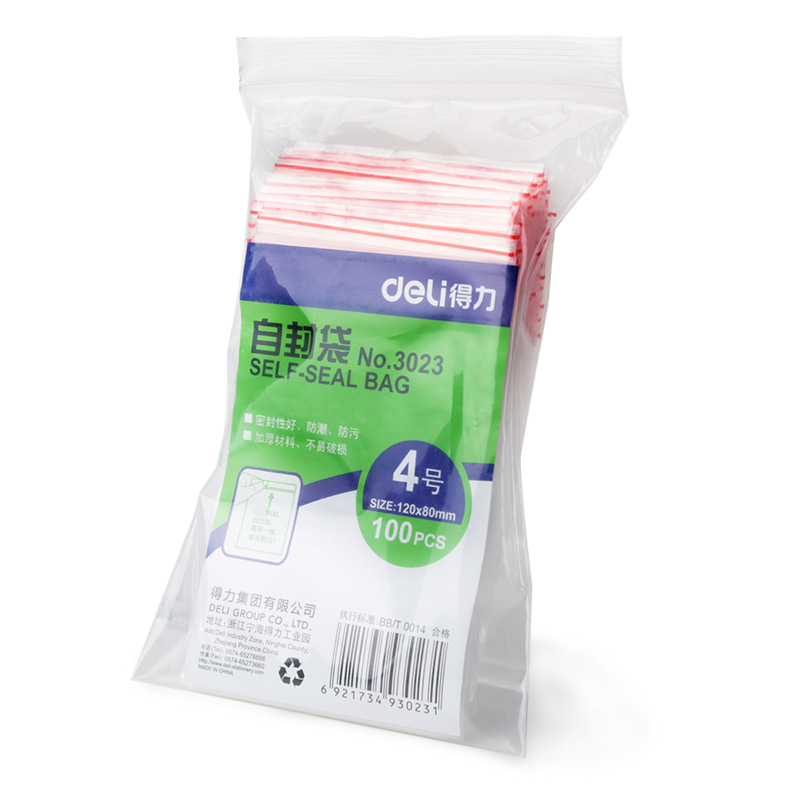 Geti 3023 Thickened Plastic Bag Packaging Bag Size 4 (120*80mm) Self-Sealing Bag 100 Pcs