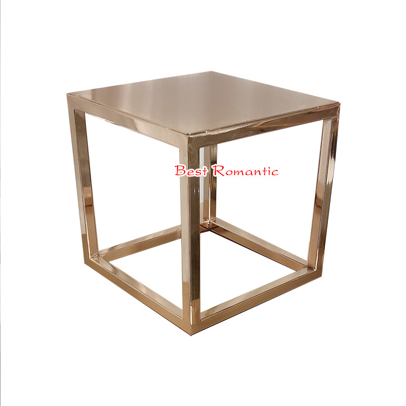 Moderno hierro pastel soporte boda creativo redondo cuadrado bandeja apoyos pastel tienda ORO retro placa de la torta