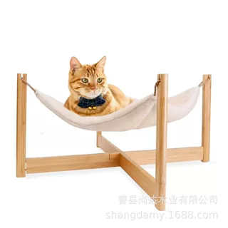 木质猫床宠物猫窝实木四季通用落地式猫吊床可拆卸幼猫吊篮宠物窝