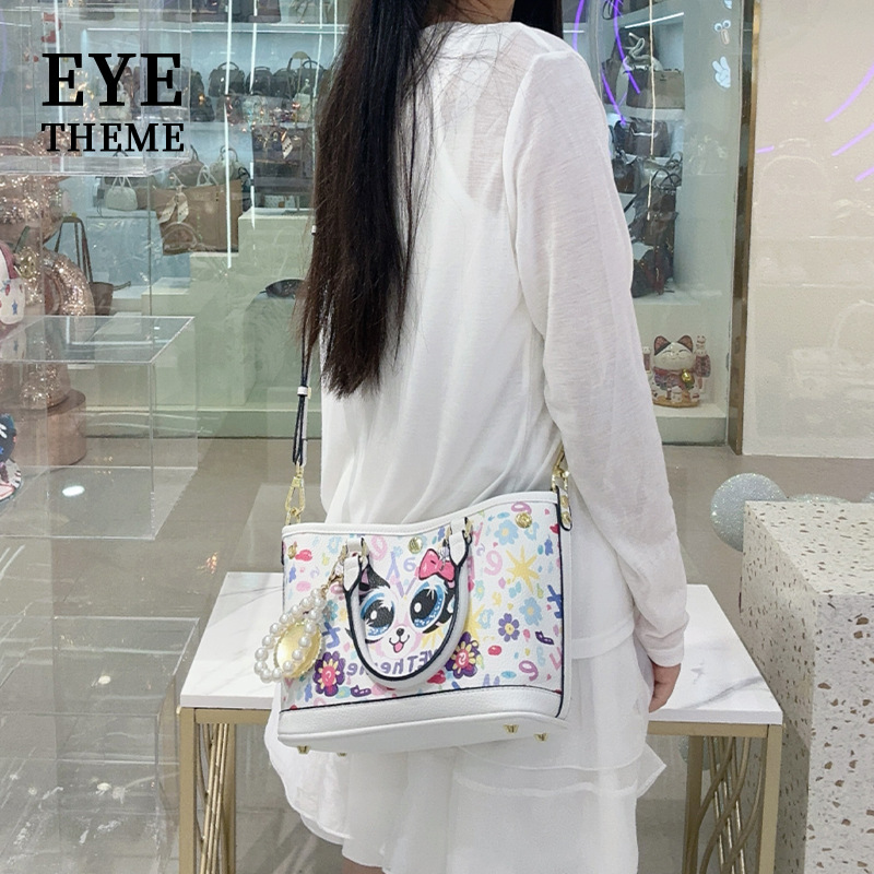 Bolsas casuales de moda personales para mujeres impresión de dibujos animados suave bolsas de moda 2025 ojos grandes 2836 #