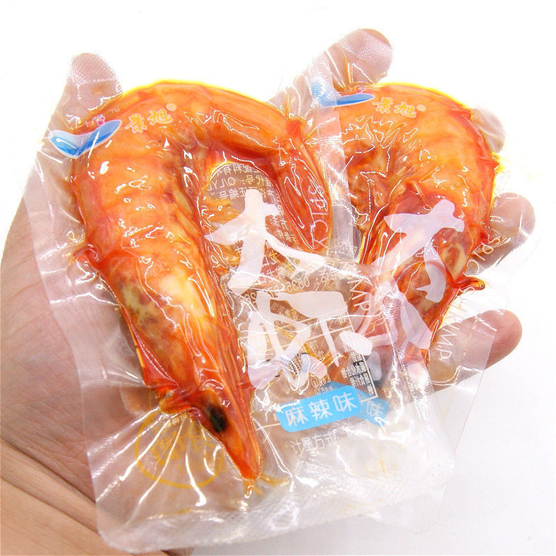 大虾干景旭麻辣即食油焖对虾烤虾太虾海鲜零食真空100g包邮
