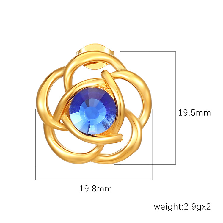 INS tendencia de moda europea y americana de acero inoxidable incrustado pendientes de diamante de moda de mujer chapado 18K alta sensación ligera de lujo auriculares