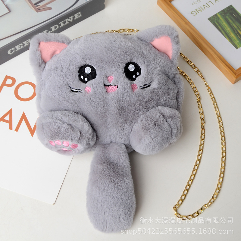 2020 Red Red Red New Korean Fashion Pussycat Bag Lovely Soft Moe Fashion Academy Wind Fluffy Pussycat Bag Mujer marea image 10