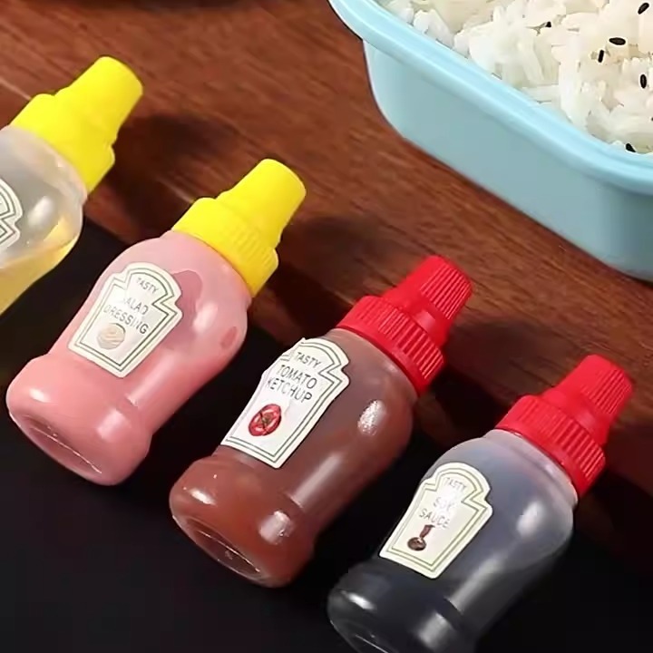 Sauce piquante transfrontalière en bouteille Déjeuner de camping portable Mini assaisonnement de cuisine Boîte scellée Bouteille de sauce à presser_voghion.com