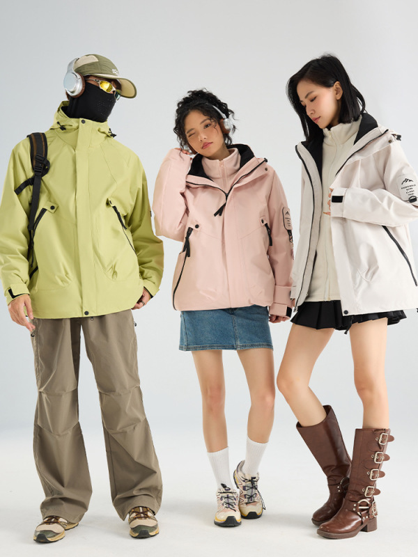 冲锋衣男三合一冲锋衣女两件套防风防水保暖外套宽松版大码登山服|undefined