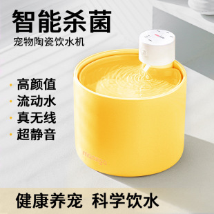 Automatic Cat Water Dispenser Unplugged Pet Ceramic Water Dispenser Automatic Circulating Filtered Live Water Constant Temperature Water Dispenser