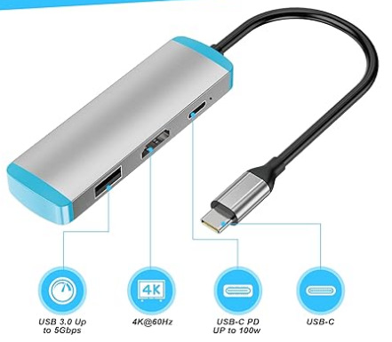 Switch 2 convertidor de video de aluminio HDMI   PD 100 W   USB 3.0 4K 60H