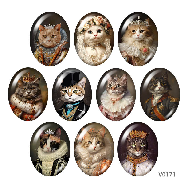 Noble Cat Time Gem Oval with Picture Glass Patch Keychain Necklace DIY Accessories Jewelry Noble Cat Time Gem Oval with Picture Glass Patch Keychain Necklace DIY Accessories Jewelry