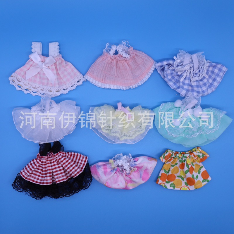 Wholesale 10cm Doll Clothes Skirts Dog Plush Sheep Twist Stick Cotton Doll Toy Pendant Mini Skirt