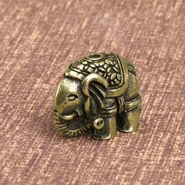 泰国黄铜雕大象香插香炉香托佛香座创意仿古玩铜器摆件寺庙办公室