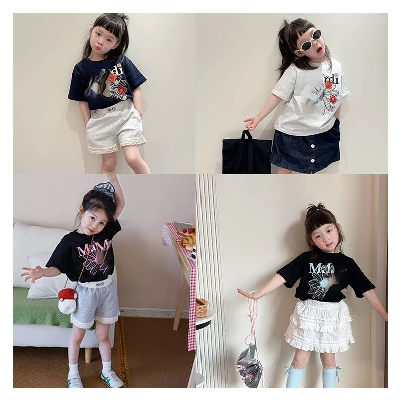 Корейский модный бренд Mard, летняя футболка с короткими рукавами для родителей и детей, одинаковая для мальчиков и девочек, футболка Little Red Riding Hood daisy sausage GT, теперь в наличии