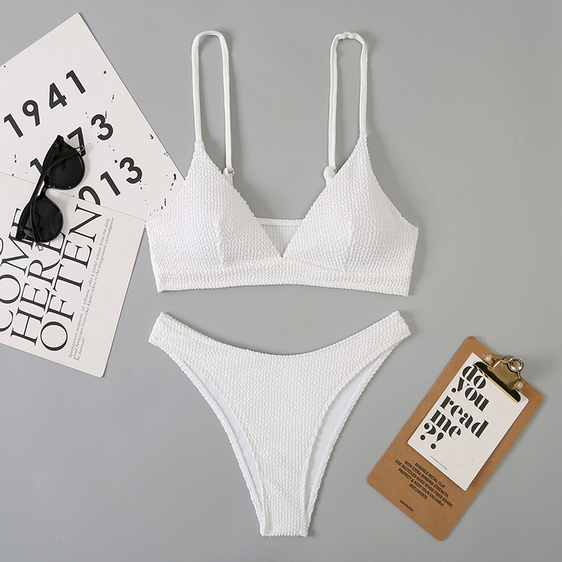 Women's Gender Women's Solid Color 2 Pieces Set Bikinis Swimwear