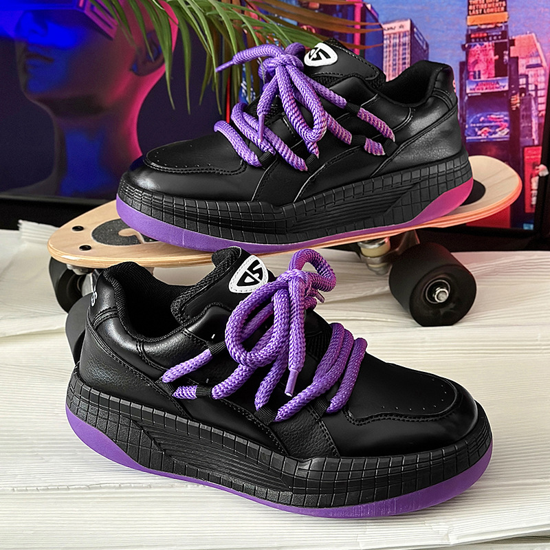 Herrenschuhe Nischendesign schwarze Kriegerbrotschuhe Herren lässig neue nationale Trendmarke Papaschuhe Skateboardschuhe_voghion.com