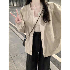 外套女春秋款2025年新款百搭小个子灯芯绒拼接美式复古棒球服夹克