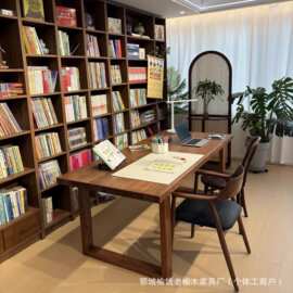 新中式书房写字桌客厅喝茶桌茶椅一套办公室大板桌客厅写字桌