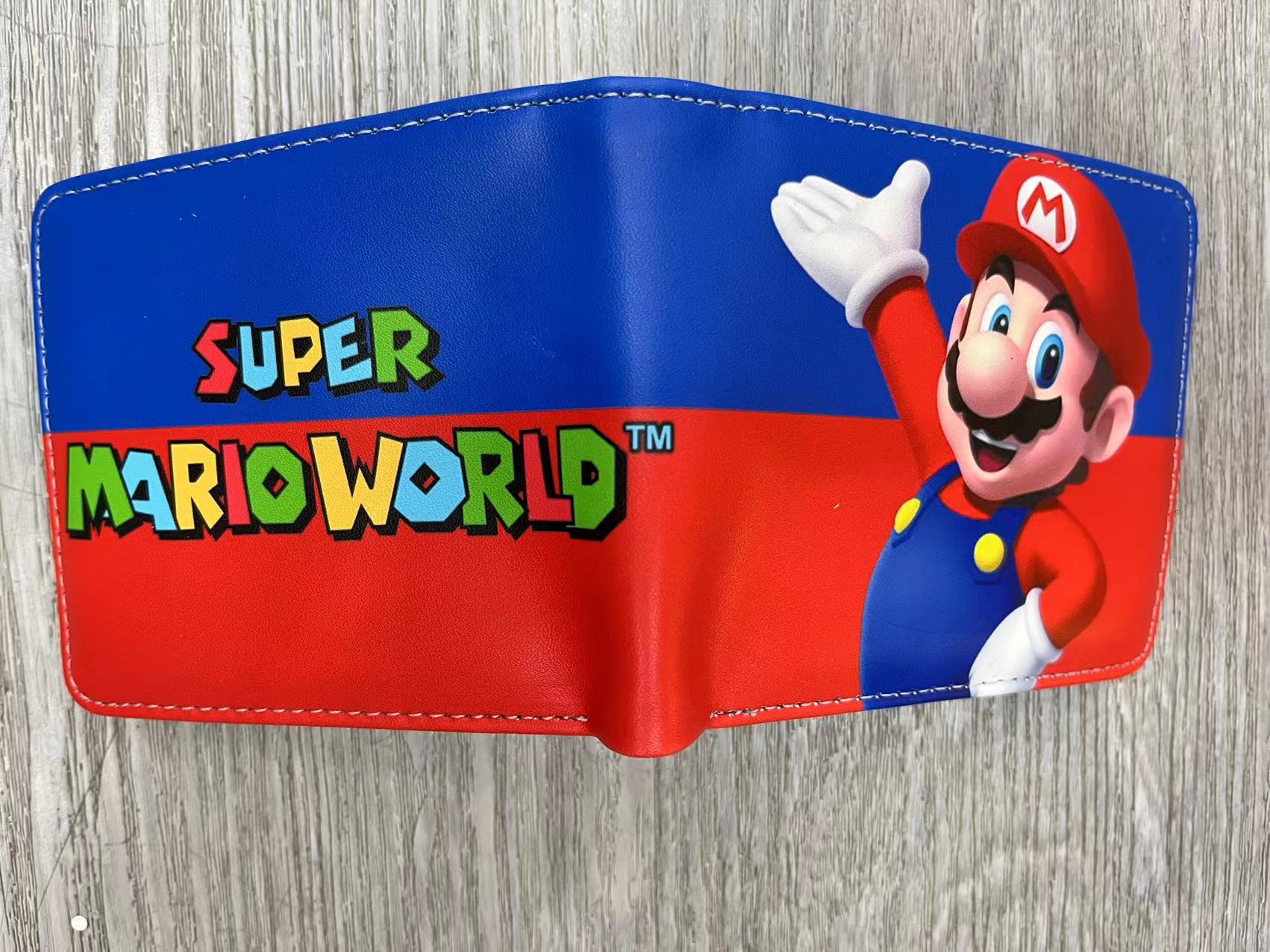 Nuevo Super Mary cartera corta Super Mario estudiante unisex pu cuero Snap cartera