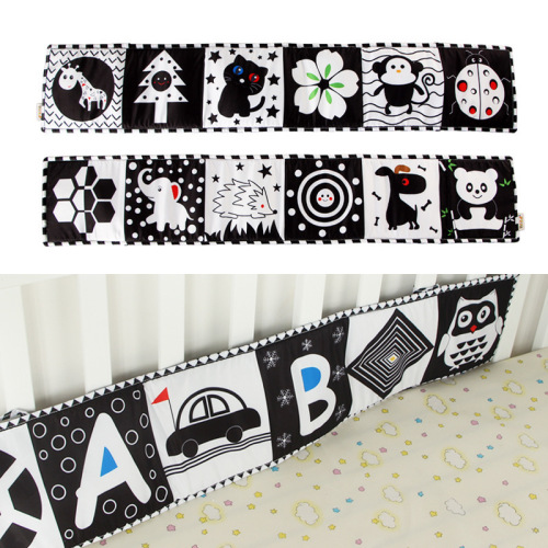 New product launch black and white series bedside cloth book baby early education bedside cloth book baby can not tear but can chew cloth book
