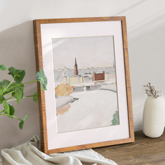 實木木紋大相框掛牆簡約24 30寸36 4K外框架裝裱拼圖畫框A4A3