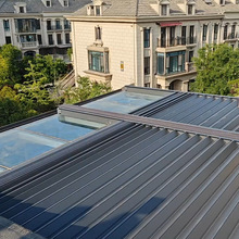 户外铝合金折叠天幕棚遮阳隔热阳光房降温电动天幕帘