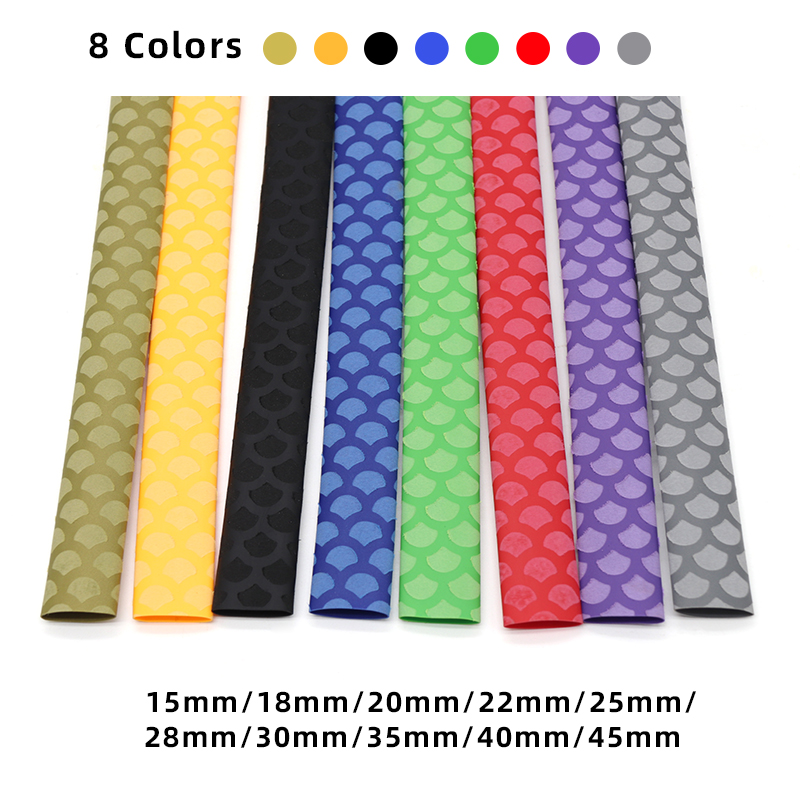 Tubo de contracción en caliente antideslizante caña de pesca con escamas de pescado, manga antideslizante de absorción de sudor, manga de mano 15 / 20 / 225mm