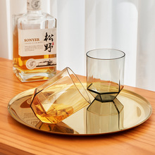 家用漱口杯简约牙具杯透明塑料六角不倒杯刷牙杯男女情侣洗漱杯