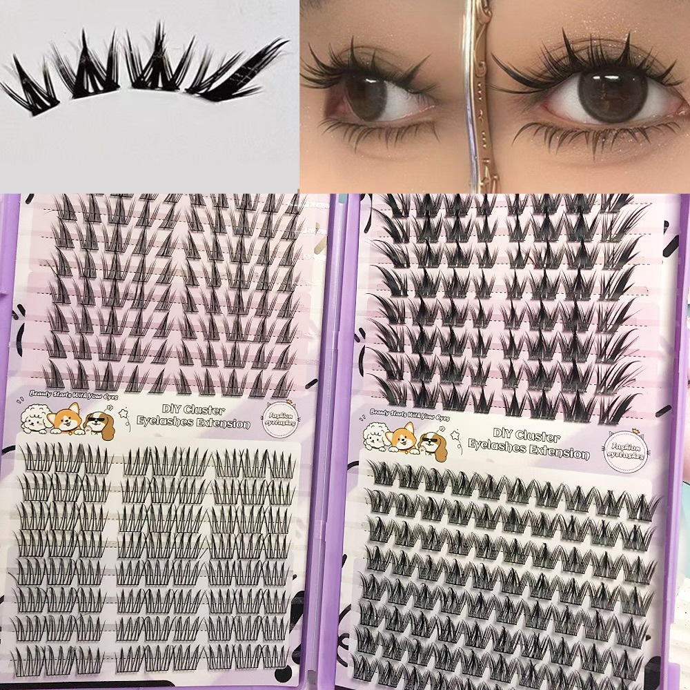 Serie de pestañas postizas transfronterizas Libro de pestañas de comercio exterior Pestañas postizas en inglés completas Pestañas postizas de gran capacidad, pelo segmentado de un solo racimo