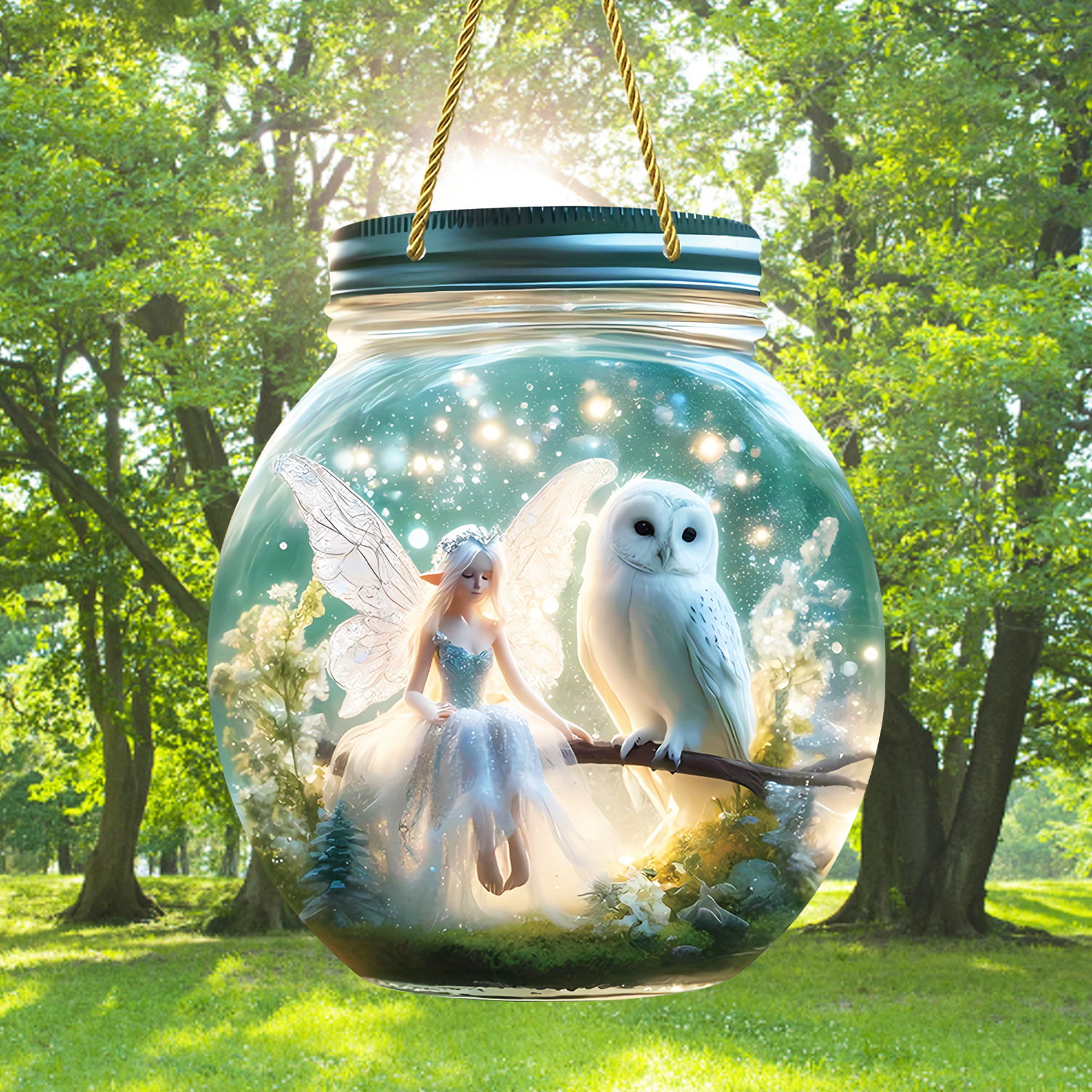 YK6002 엘프&화이트 부엉이 드림캐쳐