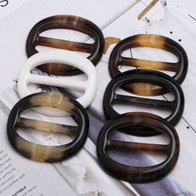 批发现货树脂日字扣百搭椭圆形丝巾扣衣角大衣风衣三挡调节腰带扣