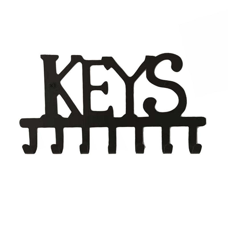 Cross-border hot sale iron key hook punch-free wall rack wall hanging rack KEYS7 with row hook direct sales
