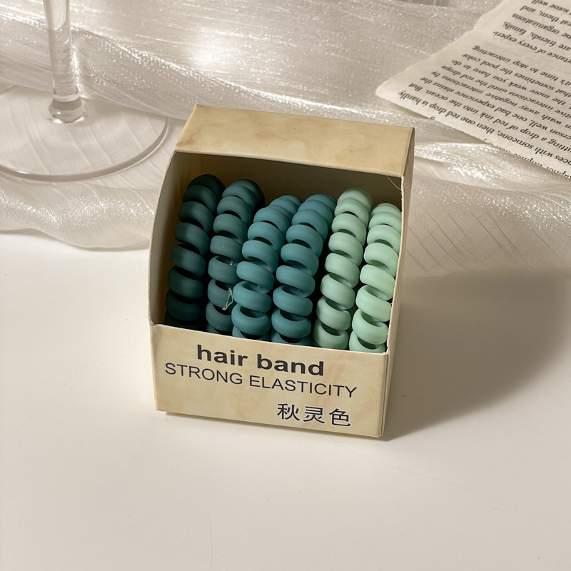 Combinación de 9 piezas línea telefónica cuerda de pelo Internet celebridad gradiente transparente cuerda de pelo fresco Corea del Sur banda de goma ins tie anillo de pelo