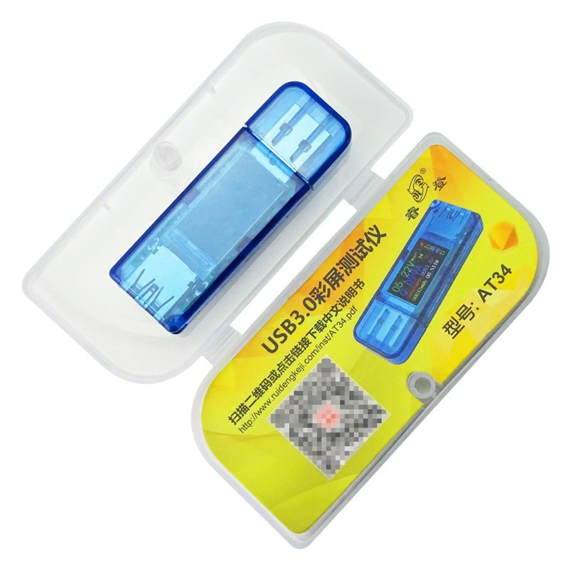 Ruideng AT34 тестер цифровой вольтметр Амперметр емкость аккумулятора USB прибор для обнаружения зарядного устройства