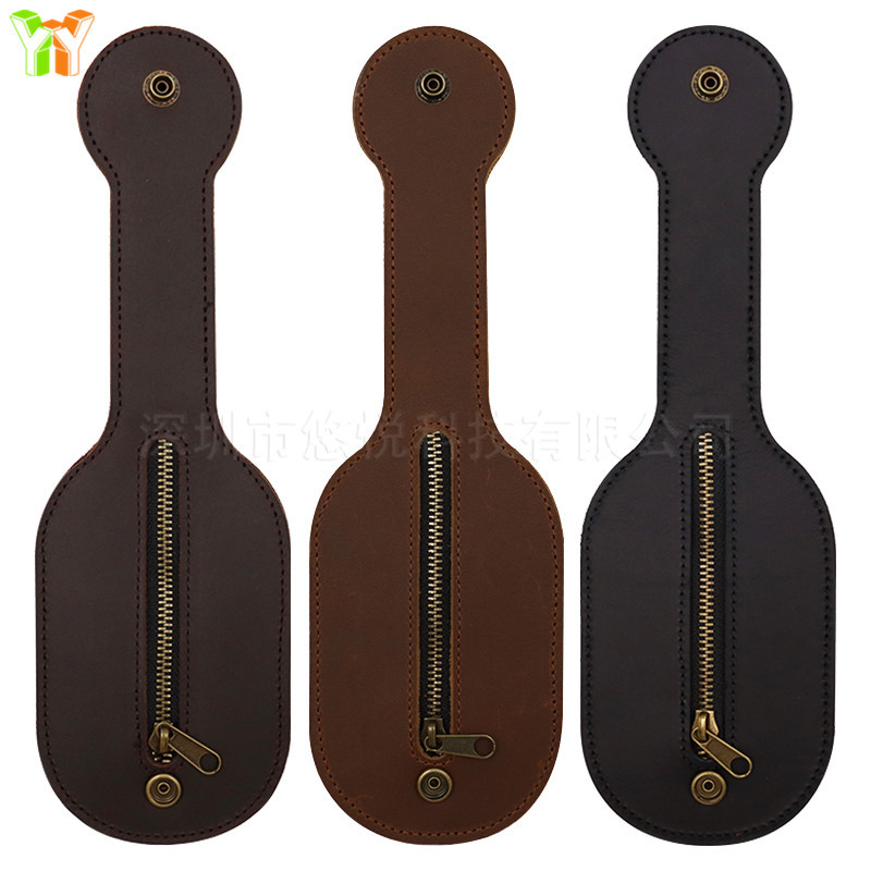 疯马牛皮户外防身硬币包 男士腰包波士顿皮拍自卫钢珠包皮拍子