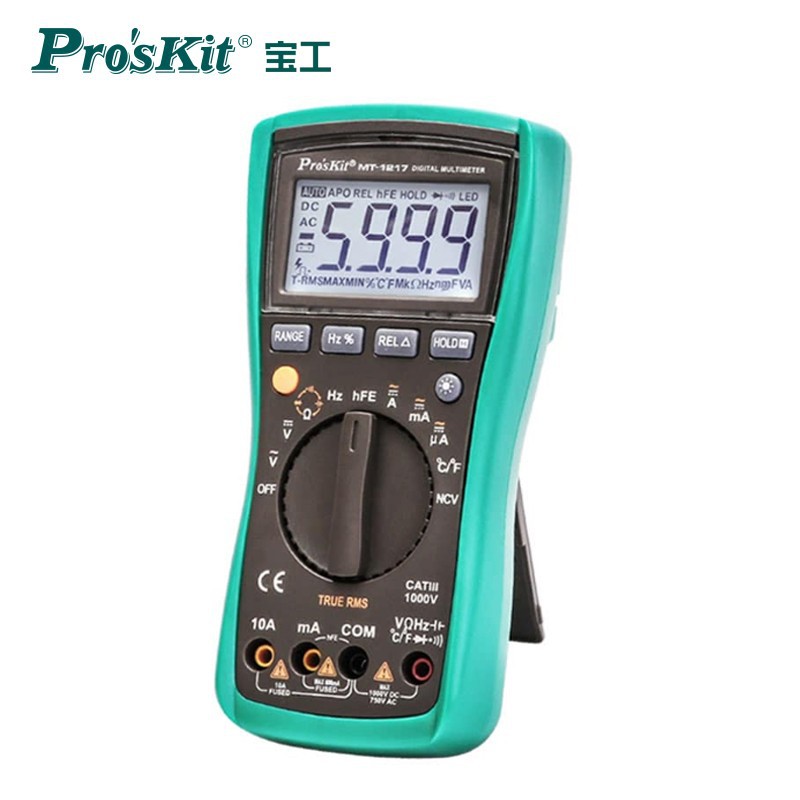 宝工 MT-1217-C 3 5/6 数位型万用表 真有效值 自动量程 防烧