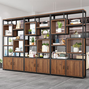 Iron Screen Storage Rack Office Partition Wall Floor-Standing Flower Rack Industrial Style Display Rack Living Room Entrance Decorative Rack