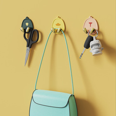 浴室廚房無痕免打孔粘鈎輕奢萌寵掛鈎強力粘高承重鈎子門後掛勾