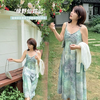 绿野仙踪款吊带连衣裙女夏季新款胖mm显瘦凉爽中长裙262587