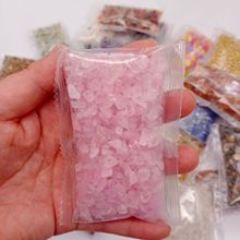 水晶碎石 分装小包100g 紫晶 白水晶 粉水晶绿东陵按客户要求打包