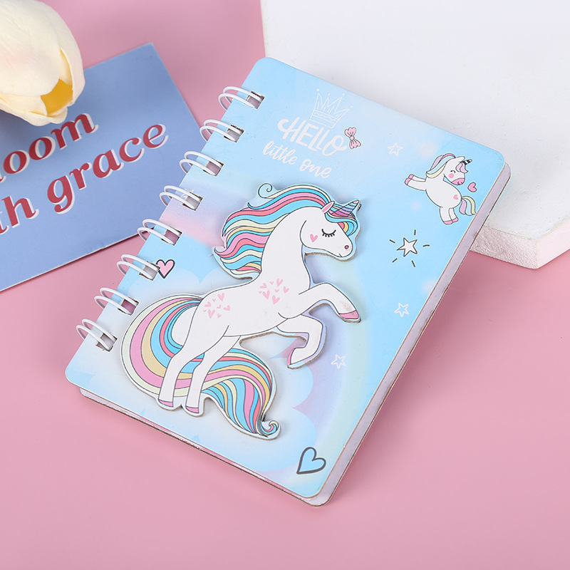 Notebook de hojas sueltas tridimensionales de unicornio de celebridades de Internet Cute Girl Heart Bobina Bloc de notas Mini libro de contabilidad manual Papelería