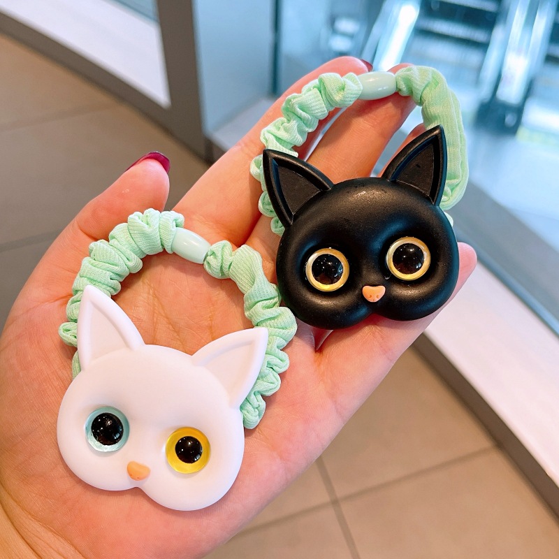 Japanese And Korean New Style Cute Cat Hair Rope Color Small Intestine Cloth Ring Girl Ball Head Rope Tie Hair Rubber Band Jewelry display picture 19