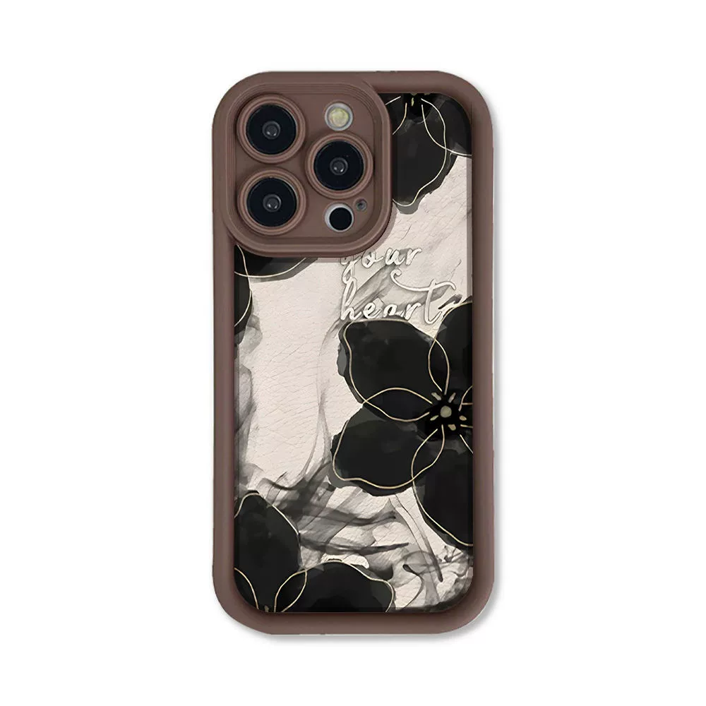 Apple, совместимый чехол для телефона, матовый iPhone 16, цветочный дизайн, iphone, 17promax, 15