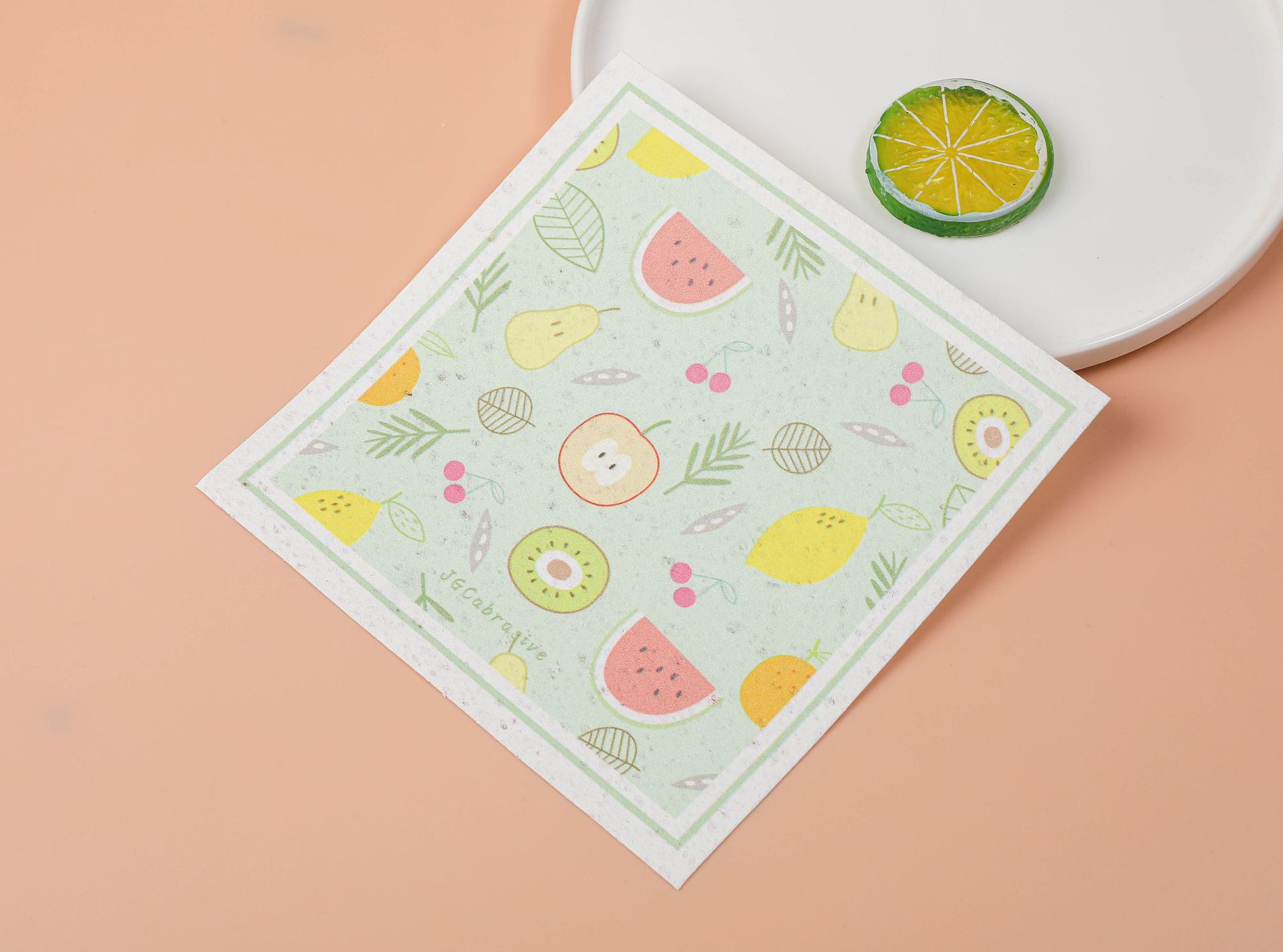 Pulpa de madera algodón trapo cocina absorbente dibujos animados descontaminación esponja paño estropajo fibra de madera paño plato toalla al por mayor