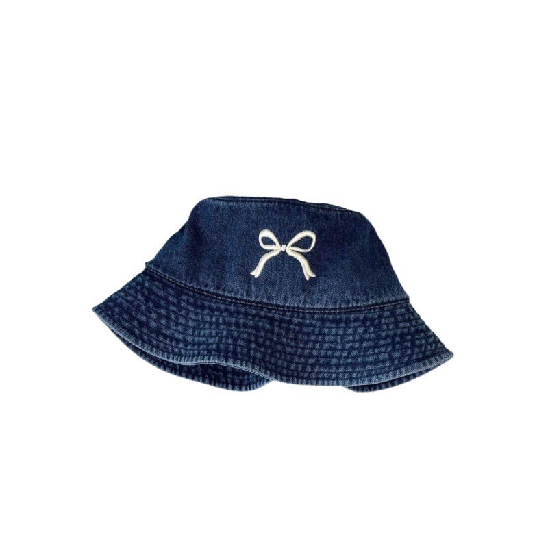 Sombrero de pescador bordado para mujeres viajar sombrero de vaquero de protección solar nuevo estilo coreano Dongdaemun arco dulce