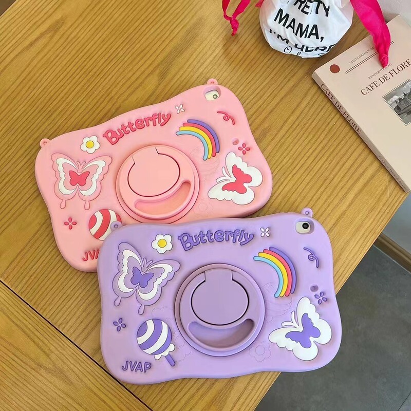 For Apple protective shell rainbow butterfly rotating bracket ipadmini6 soft shell anti-fall ipad10.9 inches