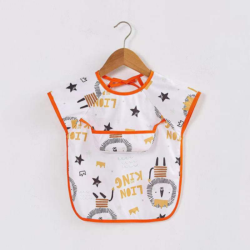 Mono para niños impermeable de manga larga anti-vestirse bebé comiendo ropa delantal bebé mono de bebé babero ropa de protección