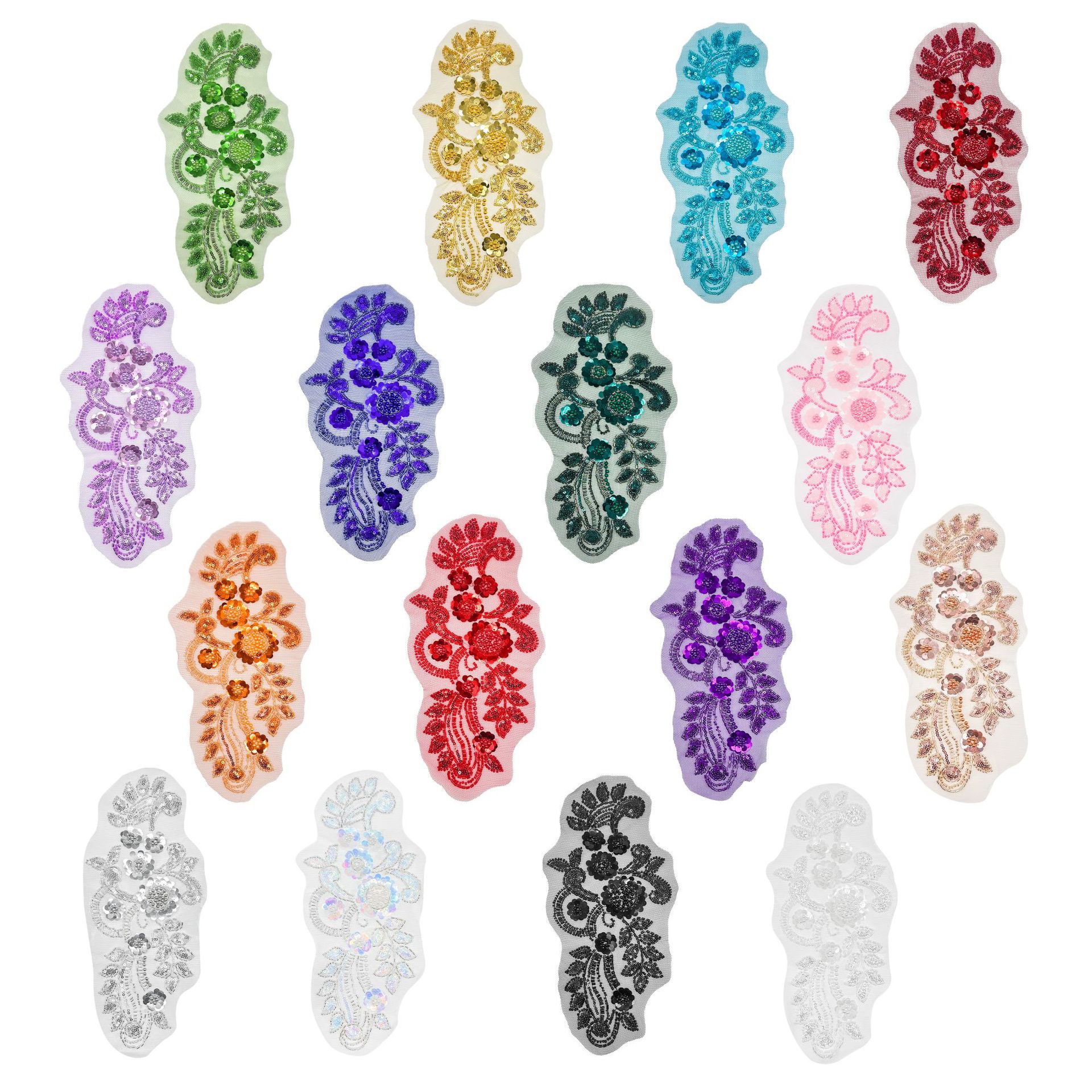 bordado encaje flor tridimensional clavos cuentas sequinilla tela pegada ropa multicolor accesorios de decoración ropa de baile vestido ropa infantil