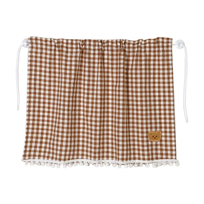 Car Sunshade Plaid Fabric Sun shade - check-bear-brown-curtain