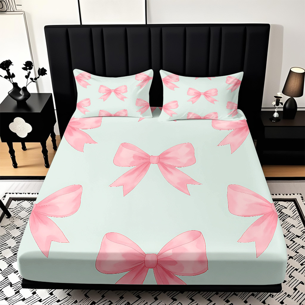 TEMU / JIT abrasión cama caseta serie de arco multicolor impresión digital 3D ropa de cama para dibujar se puede ajustar