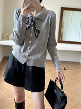 韩系设计感开衫女毛衣慵懒风高级感外搭针织衫长袖外套上衣