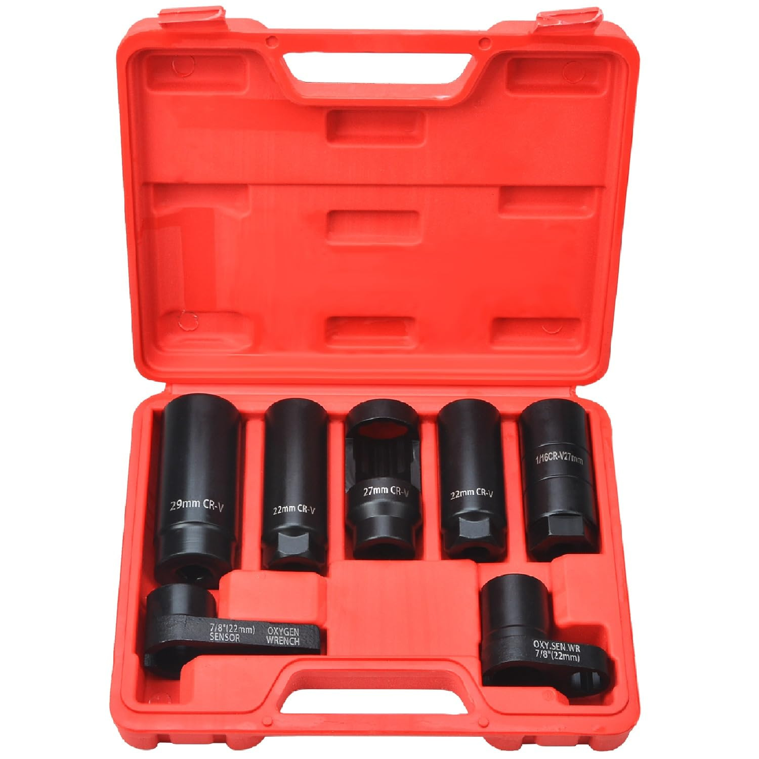 10-Piece Set of Japanese and European Style Oxygen Sensor Wrenches, Oxygen Sensor Socket, Oxygen Sensor Removal Tool, Open-End Socket