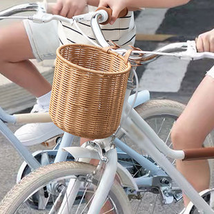 Hand-woven children's rattan basket bicycle basket 14-inch 16-inch 18-inch bicycle applicable balance basket